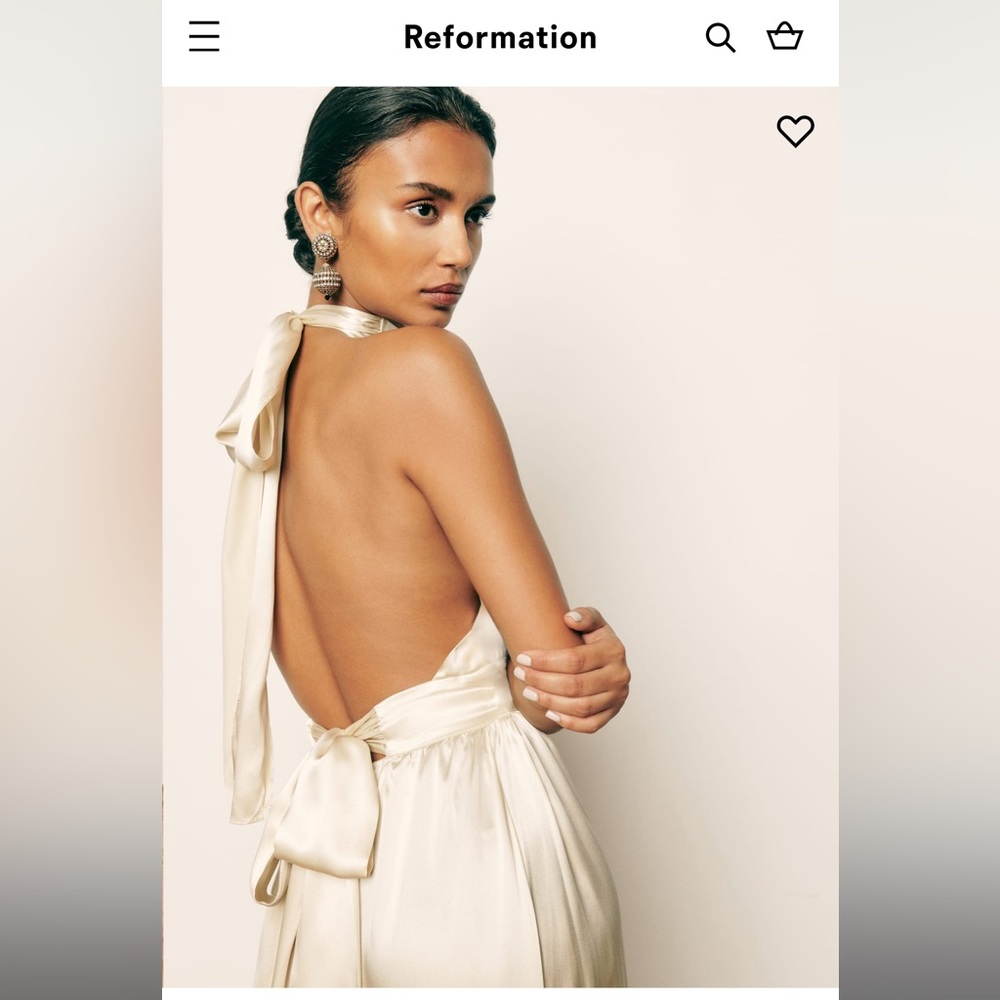 Reformation Alani silk dress - Ivory